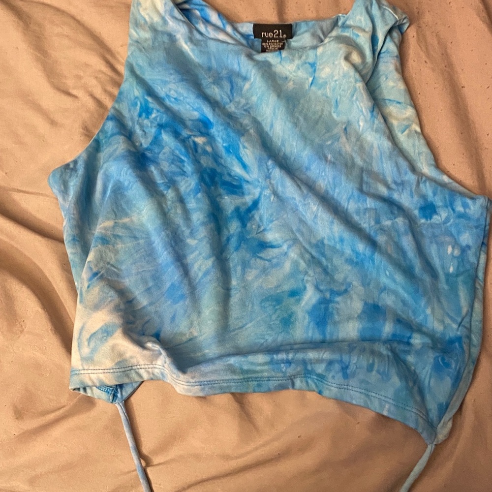 Rue21 Sky Blue Tie-Dye Tank Top